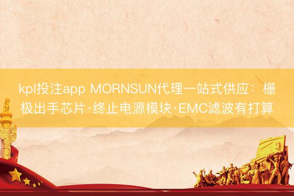 kpl投注app MORNSUN代理一站式供应：栅极出手芯片·终止电源模块·EMC滤波有打算