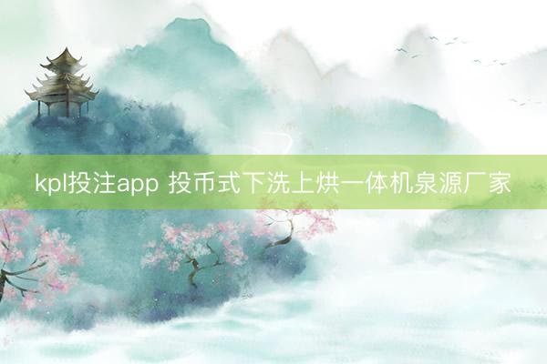 kpl投注app 投币式下洗上烘一体机泉源厂家