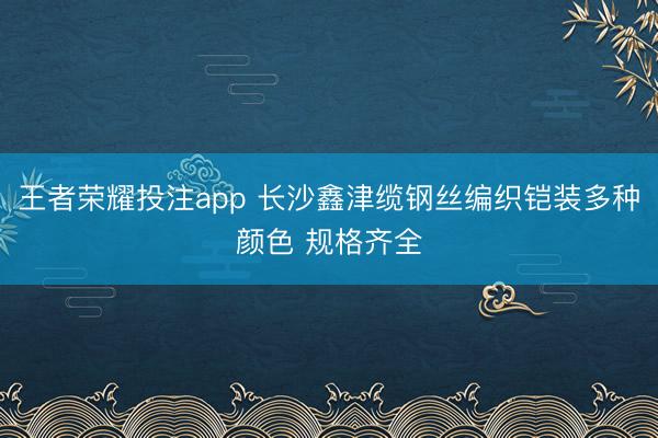 王者荣耀投注app 长沙鑫津缆钢丝编织铠装多种颜色 规格齐全