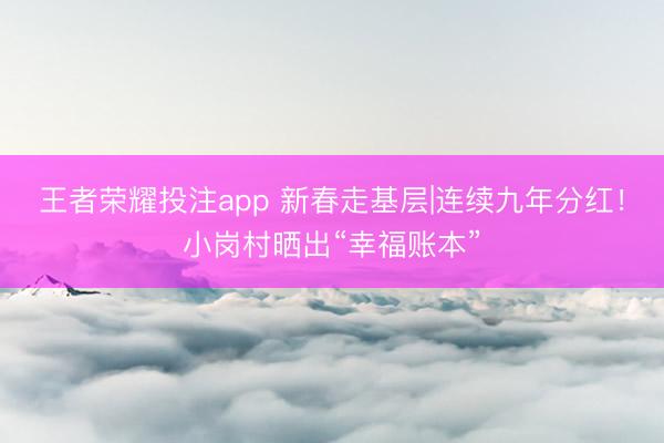 王者荣耀投注app 新春走基层|连续九年分红！小岗村晒出“幸福账本”