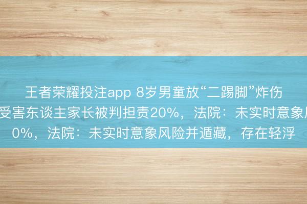 王者荣耀投注app 8岁男童放“二踢脚”炸伤4岁邻居致十级伤残，受害东谈主家长被判担责20%，法院：未实时意象风险并遁藏，存在轻浮