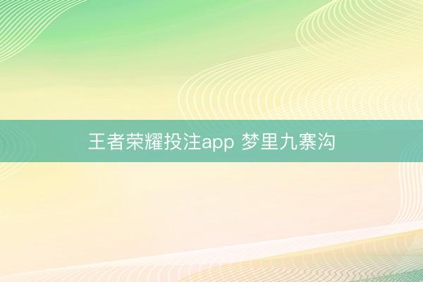 王者荣耀投注app 梦里九寨沟