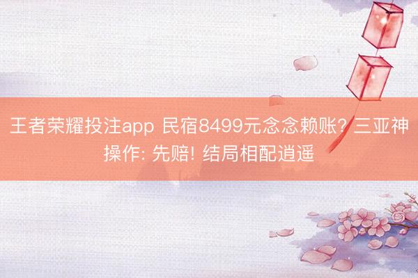 王者荣耀投注app 民宿8499元念念赖账? 三亚神操作: 先赔! 结局相配逍遥