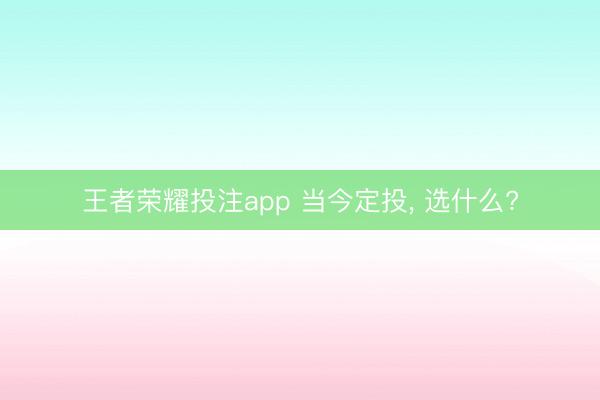 王者荣耀投注app 当今定投, 选什么?