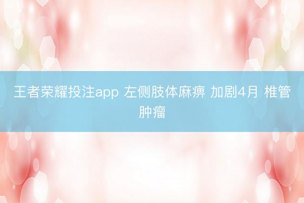 王者荣耀投注app 左侧肢体麻痹 加剧4月 椎管肿瘤