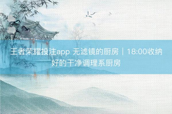 王者荣耀投注app 无滤镜的厨房｜18:00收纳好的干净调理系厨房