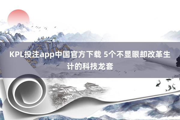 KPL投注app中国官方下载 5个不显眼却改革生计的科技龙套