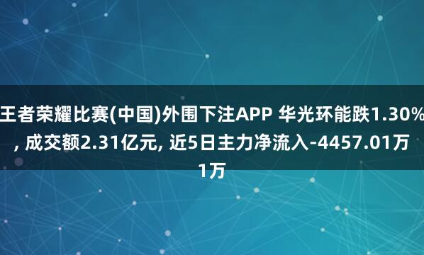 王者荣耀比赛(中国)外围下注APP 华光环能跌1.30%, 成交额2.31亿元, 近5日主力净流入-4457.01万