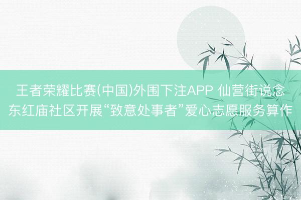 王者荣耀比赛(中国)外围下注APP 仙营街说念东红庙社区开展“致意处事者”爱心志愿服务算作