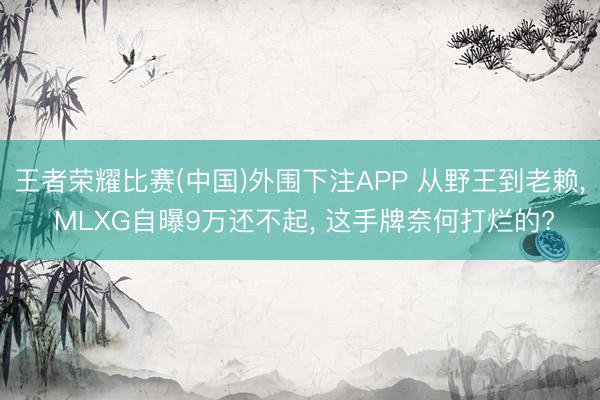 王者荣耀比赛(中国)外围下注APP 从野王到老赖， MLXG自曝9万还不起， 这手牌奈何打烂的?