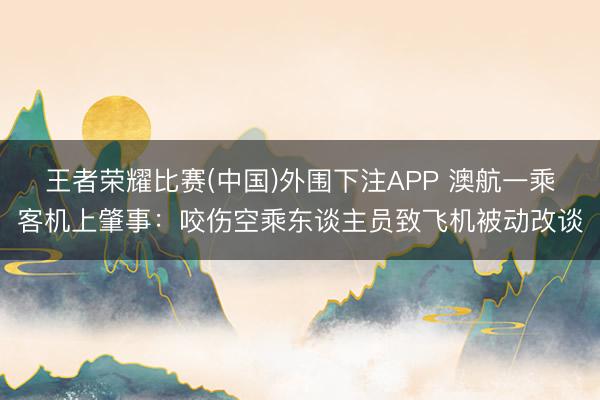 王者荣耀比赛(中国)外围下注APP 澳航一乘客机上肇事:咬伤空乘东谈主员致飞机被动改谈