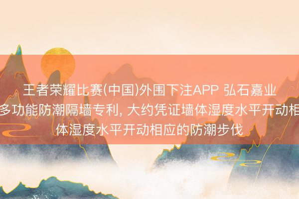 王者荣耀比赛(中国)外围下注APP 弘石嘉业央求建筑室内多功能防潮隔墙专利， 大约凭证墙体湿度水平开动相应的防潮步伐