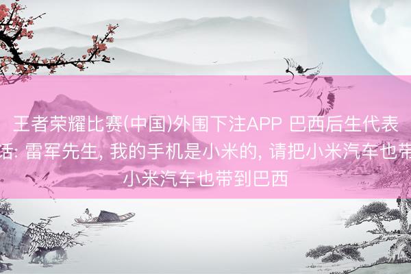 王者荣耀比赛(中国)外围下注APP 巴西后生代表隔空喊话: 雷军先生, 我的手机是小米的, 请把小米汽车也带到巴西