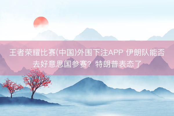 王者荣耀比赛(中国)外围下注APP 伊朗队能否去好意思国参赛?特朗普表态了